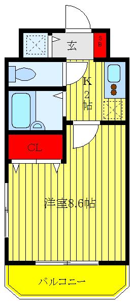 ウエストコート(1K/2階)の間取り写真
