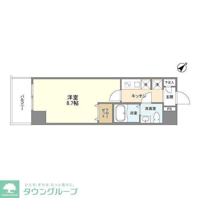 アルファコート王子2(1K/8階)の間取り写真
