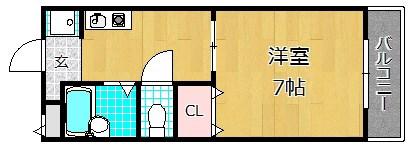 ラヴェニュー西牧野(1K/3階)の間取り写真