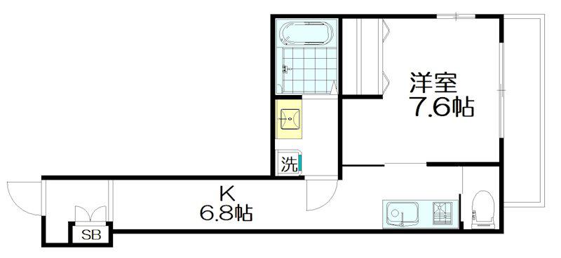 クライス高円寺(1K/2階)の間取り写真