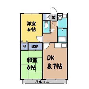 PEMBRIGE (2DK/2階)の間取り写真