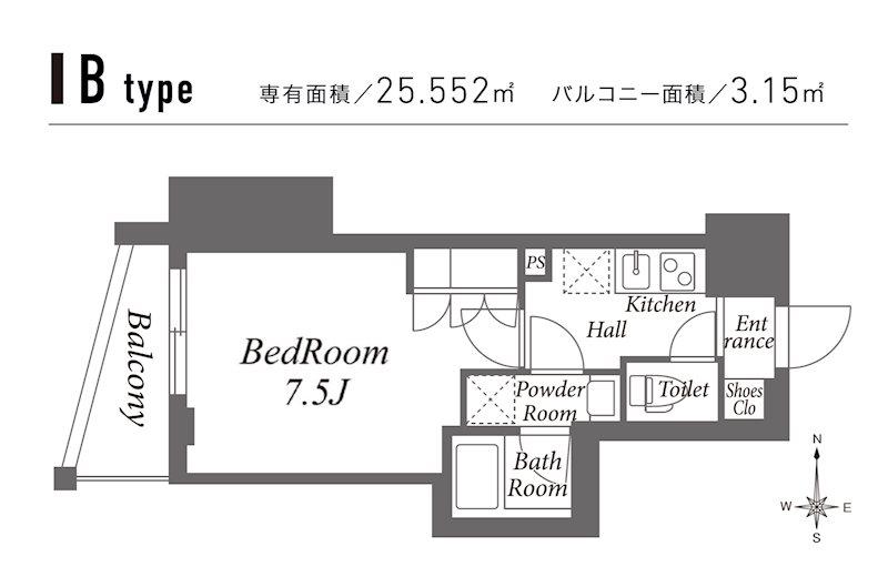 ZOOM池袋ウエスト(1K/4階)の間取り写真