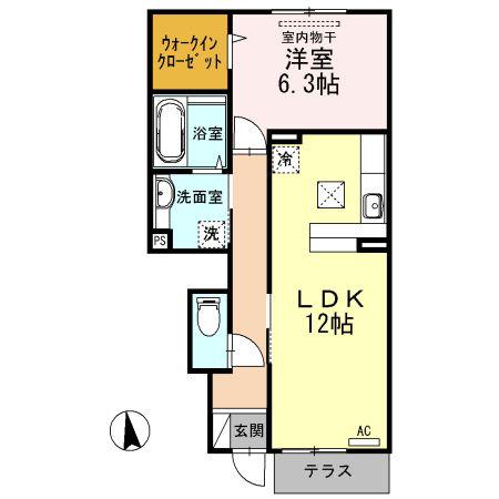 サンハイム中央公園(1LDK/1階)の間取り写真