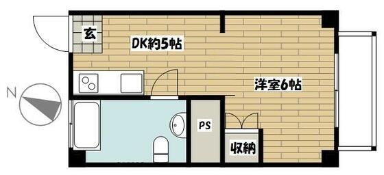千石メーゾン(1DK/3階)の間取り写真