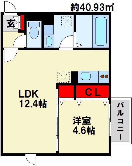 POLONIA MATSUBARAA棟(1LDK/3階)の間取り写真