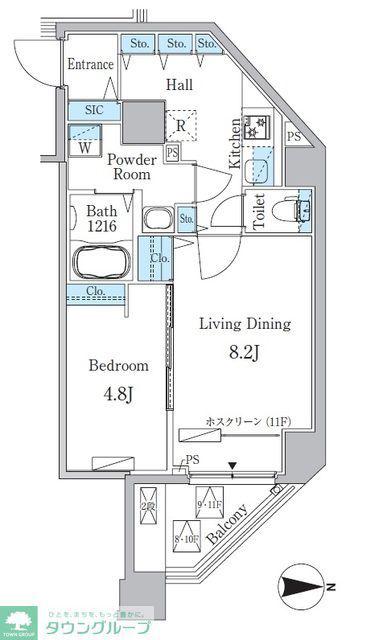 アーバンパーク入谷(1LDK/11階)の間取り写真