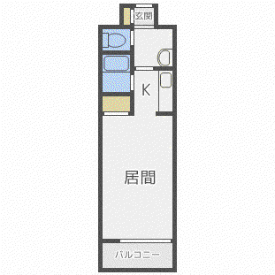 ビバリーヒルズ(1K/3階)の間取り写真