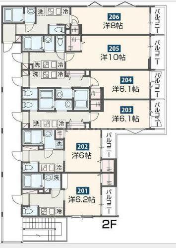 MELDIA大和田IV(1K/2階)の間取り写真