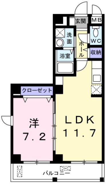 メゾンドミシェル(1LDK/2階)の間取り写真