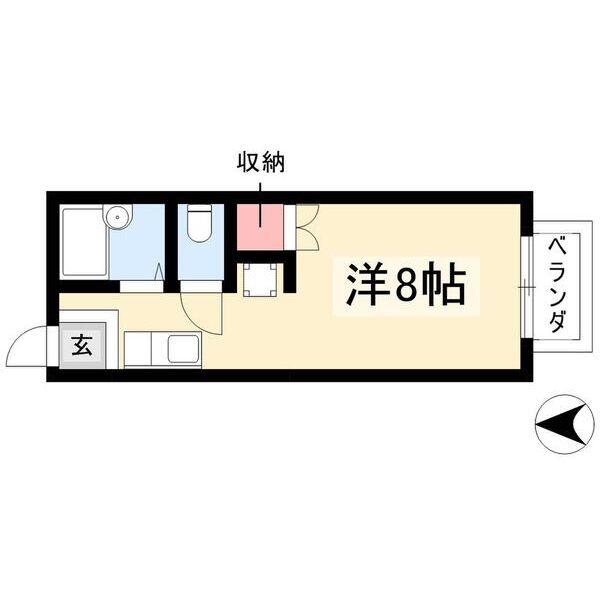 ハイツアポロ(1K/2階)の間取り写真