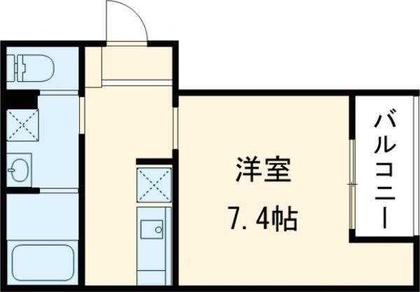 AZUR舟入南(1K/3階)の間取り写真