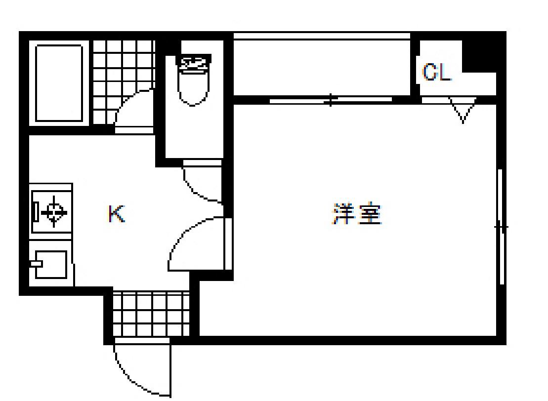 シャルマン早苗(1K/2階)の間取り写真