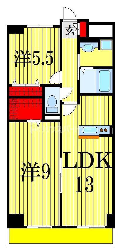 ディナモ・ボア(2LDK/4階)の間取り写真
