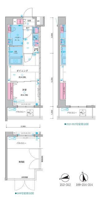 ガリシア中野新井薬師(1DK/2階)の間取り写真