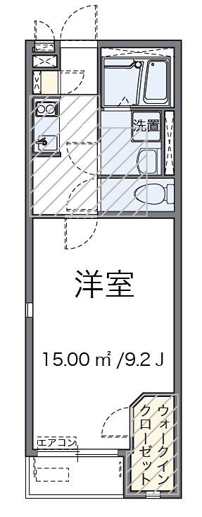 プレジュールII(1K/1階)の間取り写真