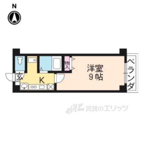 レジデンス小倉(1K/4階)の間取り写真
