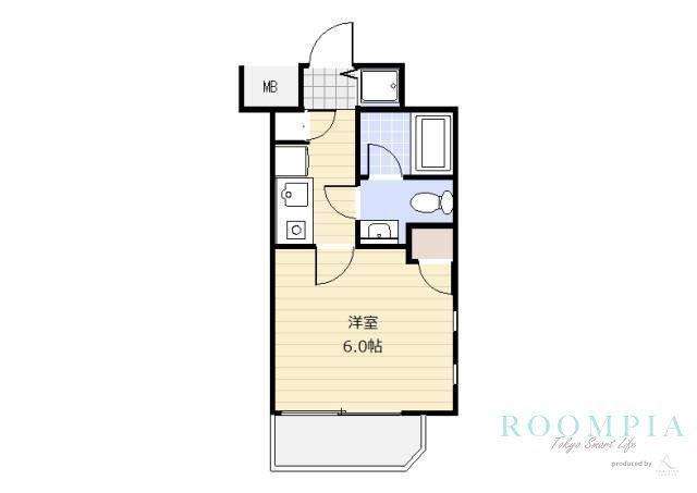 ソアブール池上(1K/5階)の間取り写真