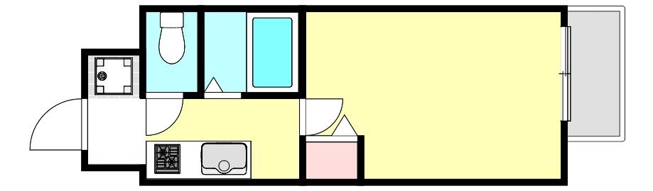 エルミタージュ難波南VII(1K/3階)の間取り写真