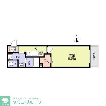 サニーフォレスト新中野(1K/2階)の間取り写真