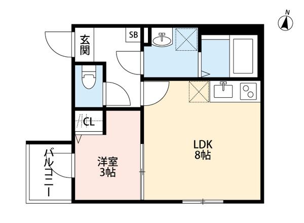 THE HOUSE与野本町BLANCE(1LDK/3階)の間取り写真