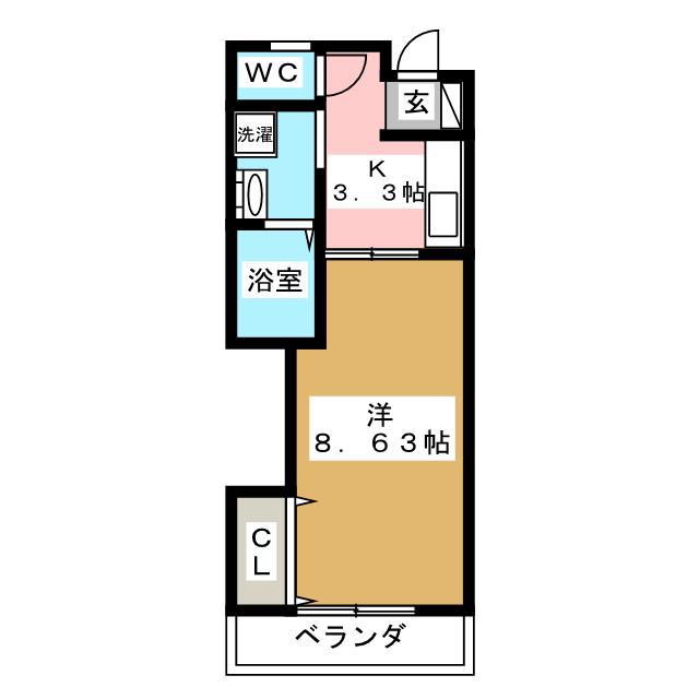 ラヴィッサンヴィーII(1K/3階)の間取り写真