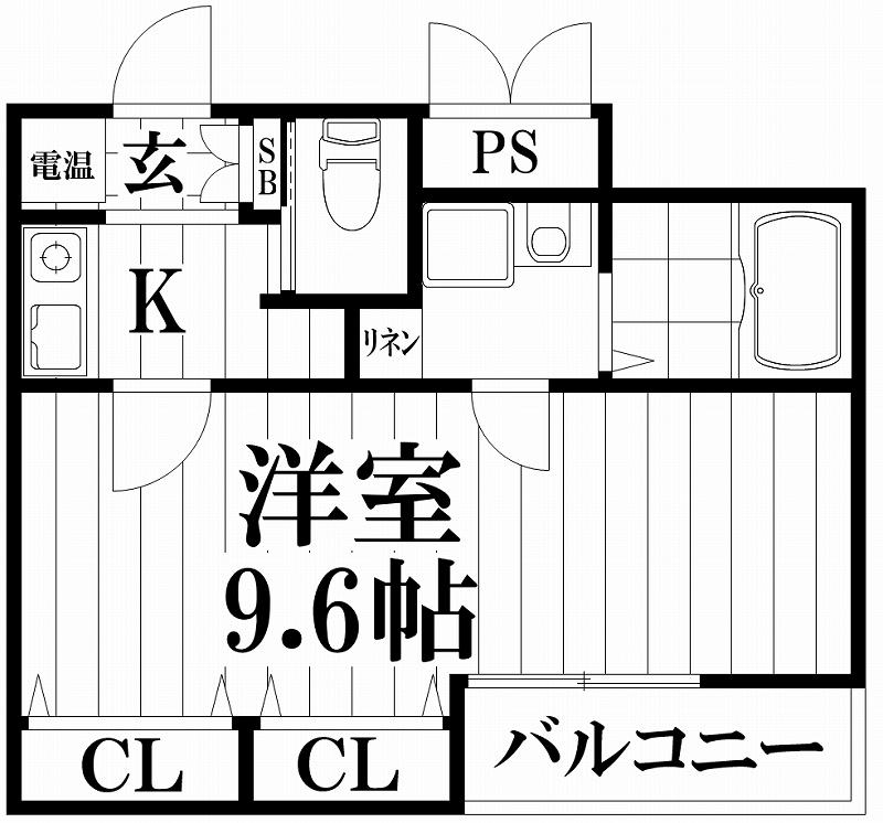 D.CREART 鴻池新田 WERK(1K/3階)の間取り写真