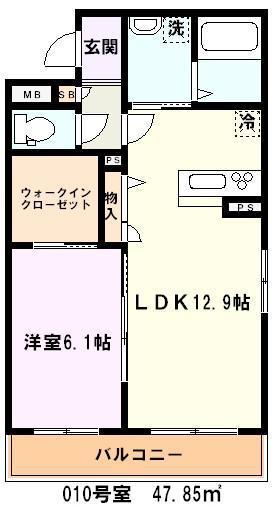 フォレーヌ壱番館(1LDK/2階)の間取り写真