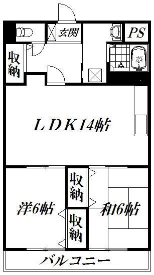 プレジールメゾン(2LDK/2階)の間取り写真