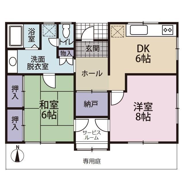 日向コーポ(2SDK/1階)の間取り写真