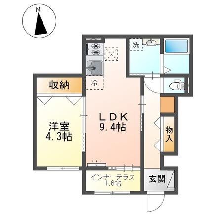 尼崎市西昆陽2丁目アパート(1LDK/1階)の間取り写真