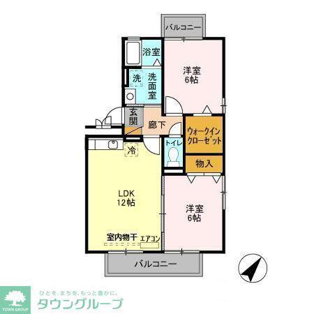 エトワール(2LDK/2階)の間取り写真