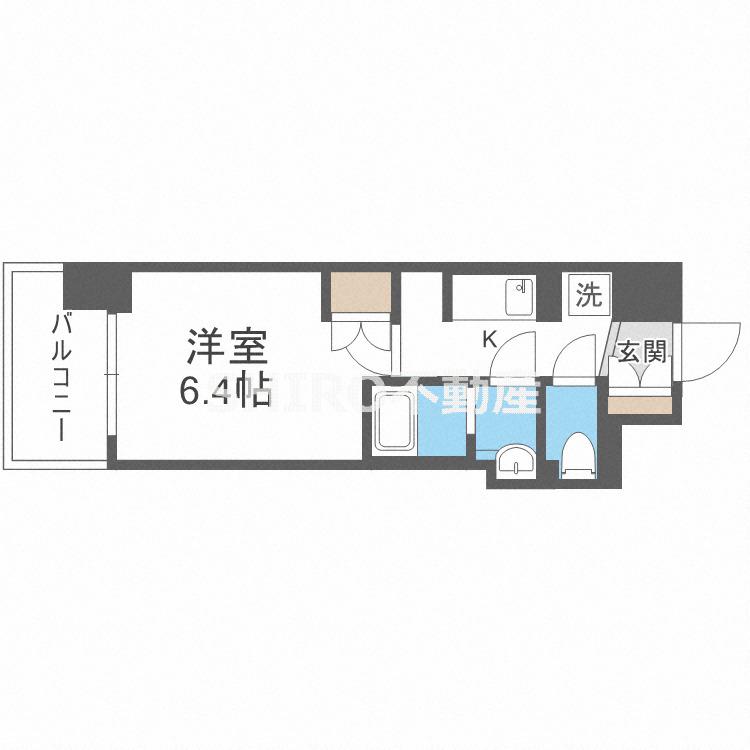 BPRレジデンス新梅田(1K/14階)の間取り写真