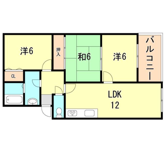 ドムール明石(3LDK/2階)の間取り写真