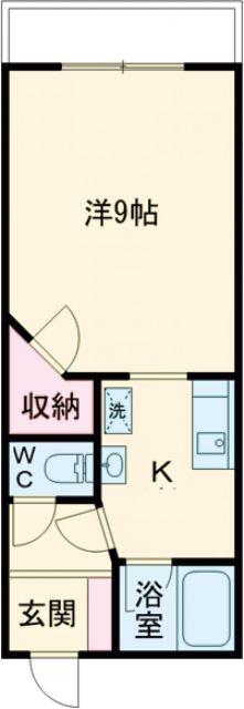 ユトリロつつじが丘2(1K/3階)の間取り写真