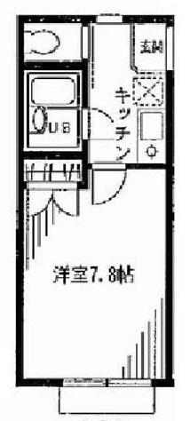 フラット幸(1K/2階)の間取り写真
