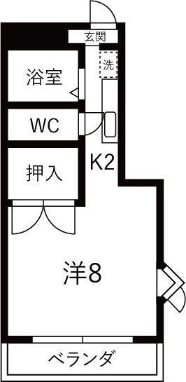 ユース宝扇(ワンルーム/3階)の間取り写真