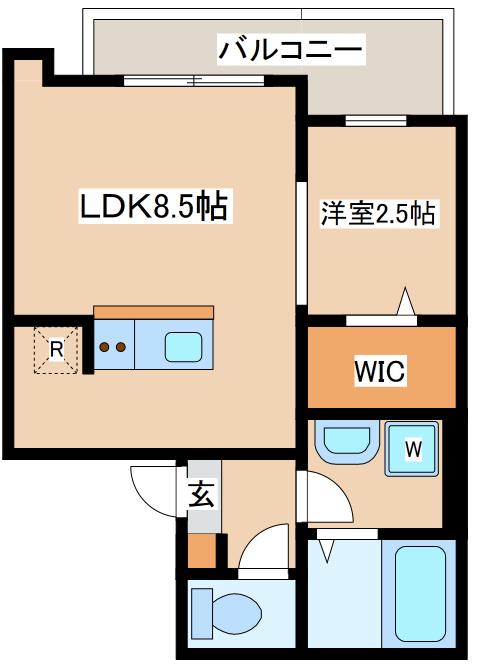 クレイス八王子2(1LDK/1階)の間取り写真