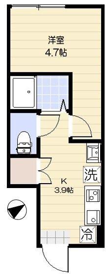 三茶レジデンス(1K/1階)の間取り写真