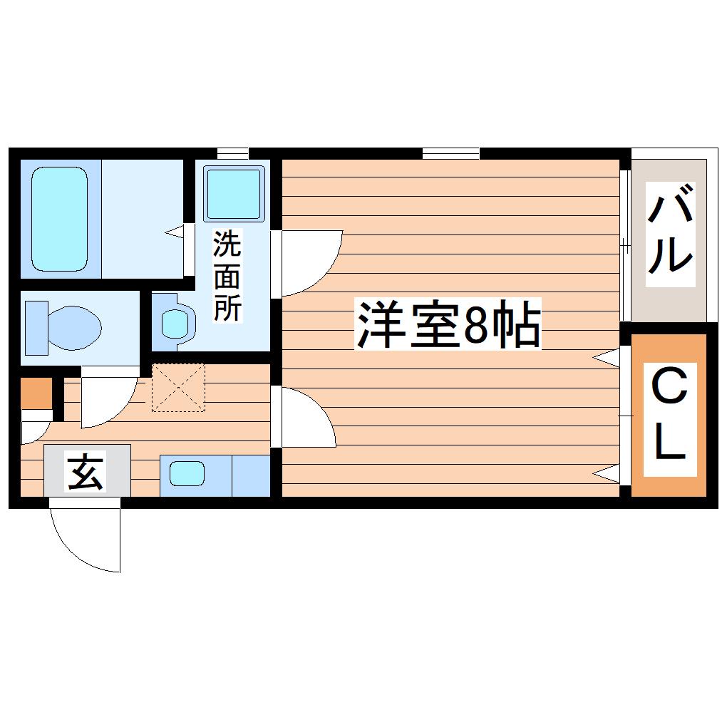 フルハウス(1K/1階)の間取り写真