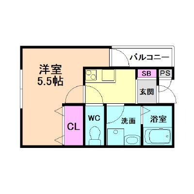 REGALO野里III番館(1K/3階)の間取り写真