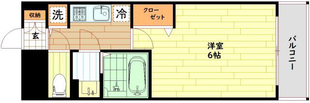 スワンズシティ大阪城ノース(1K/7階)の間取り写真