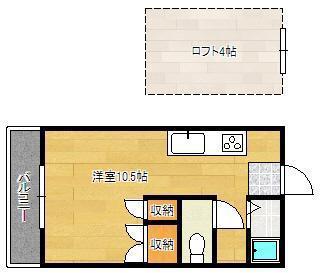オアシス中央町(ワンルーム/1階)の間取り写真