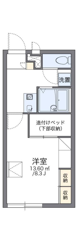 レオパレスロン(1K/1階)の間取り写真