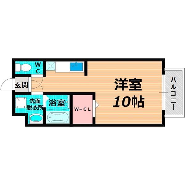 パールコート(1K/3階)の間取り写真