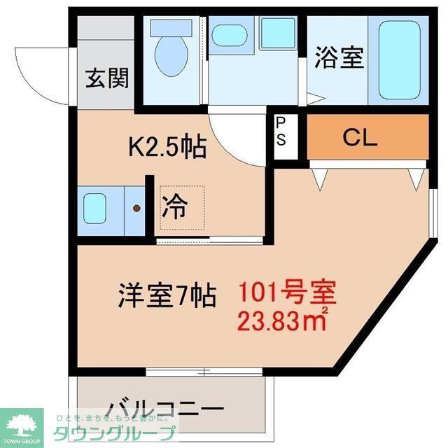 グラウハイム(1K/1階)の間取り写真