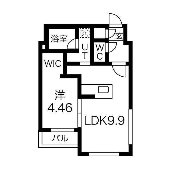 グランヴィレッジ(1LDK/3階)の間取り写真