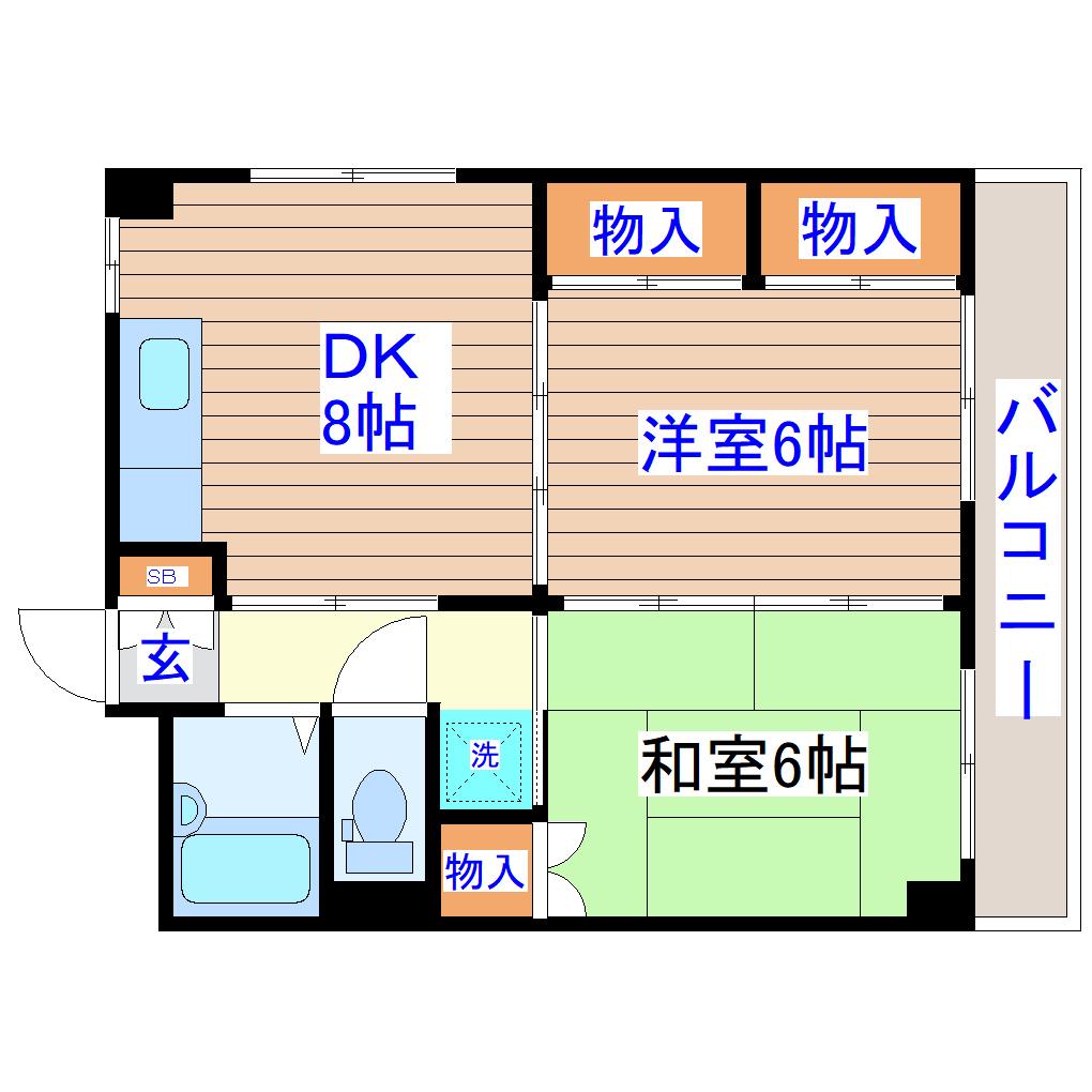 ALIVIO K(2DK/1階)の間取り写真