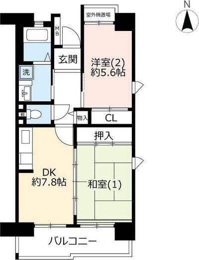 URコンフォール藤沢(2DK/3階)の間取り写真