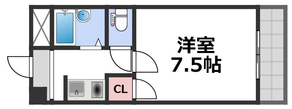 グランドパレスジュイレー(1K/2階)の間取り写真