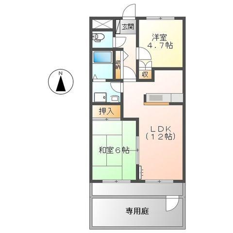 ウイング21(2LDK/1階)の間取り写真